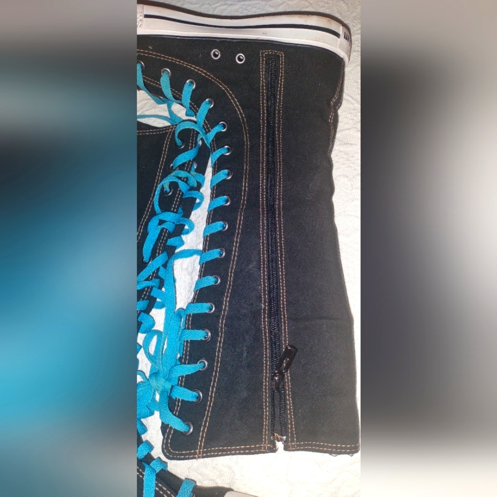 lbilun UK lace up, zip up, knee high gym shoes.sz71/2